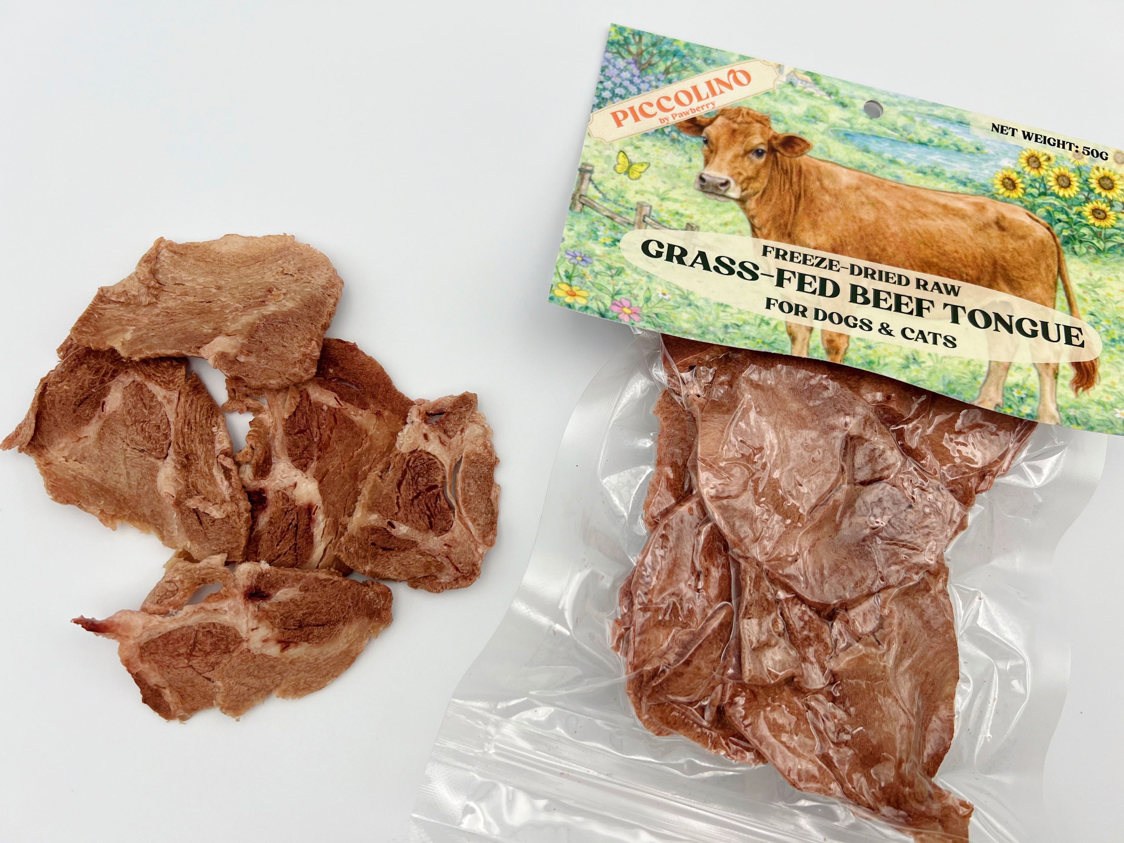 FREEZE DRIED GRASS FED BEEF TONGUE 50G