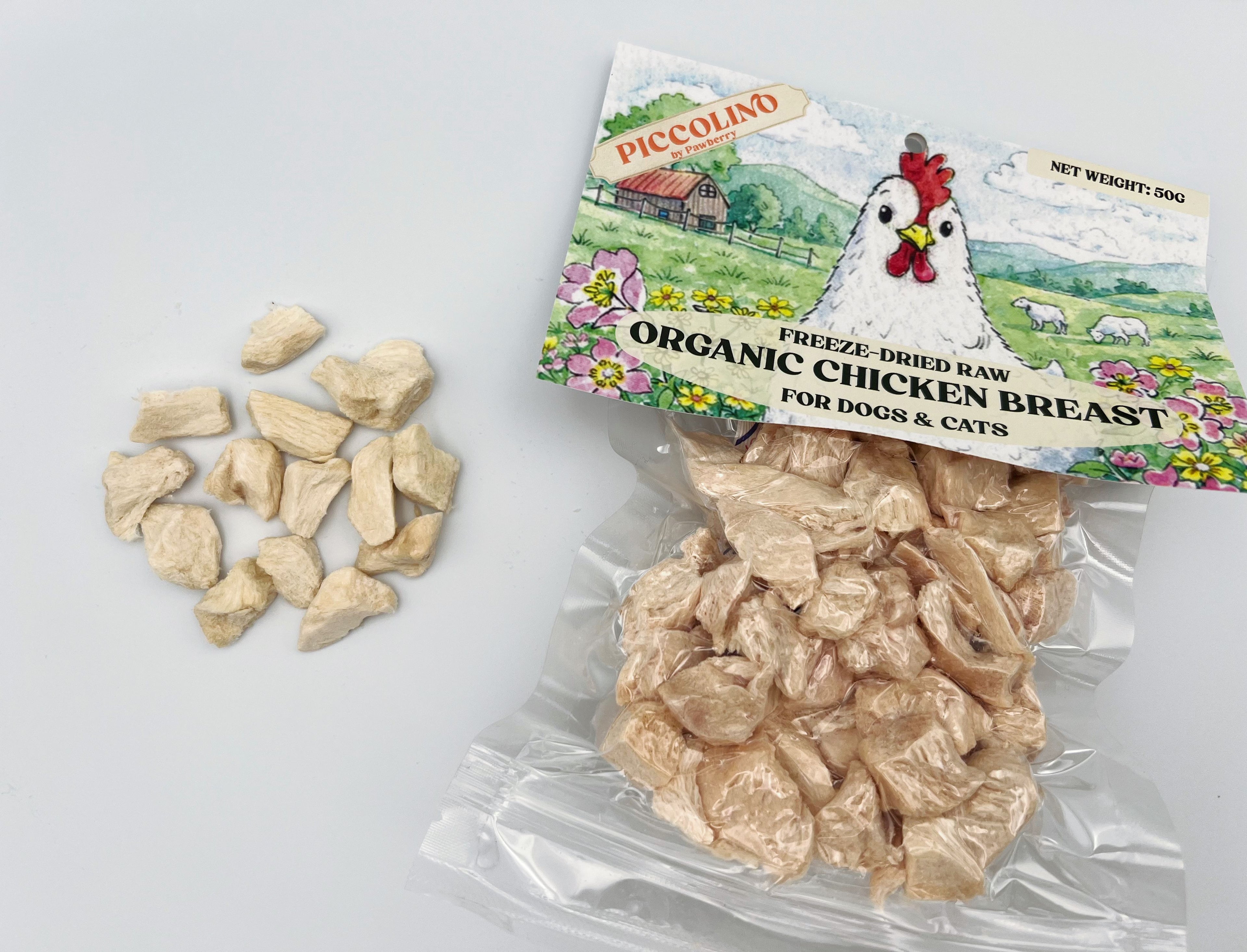 FREEZE DRIED ORGANIC CHICKEN BREAST 50G