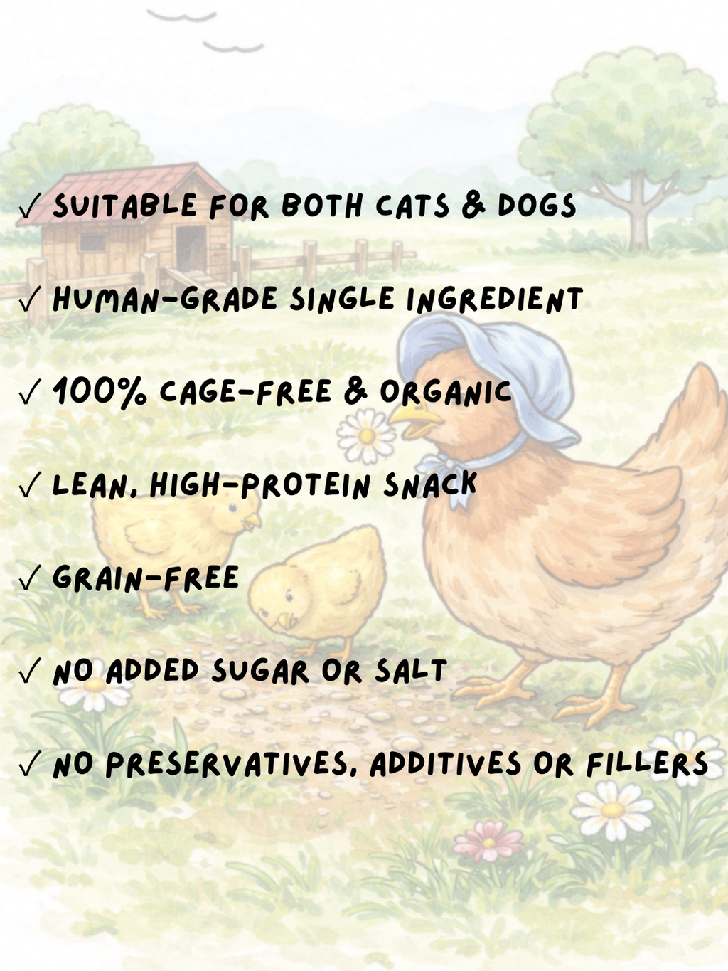FREEZE DRIED ORGANIC CHICKEN BREAST 50G