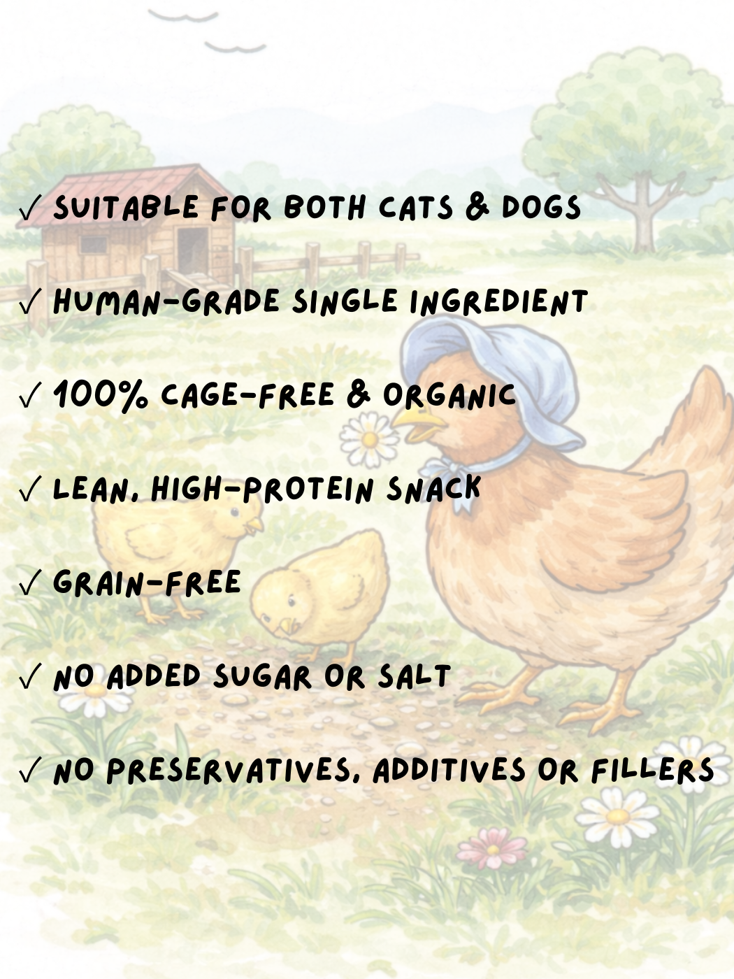 FREEZE DRIED ORGANIC CHICKEN BREAST 50G