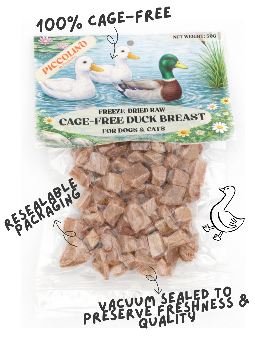 FREEZE DRIED FREE RANGE DUCK BREAST 50G
