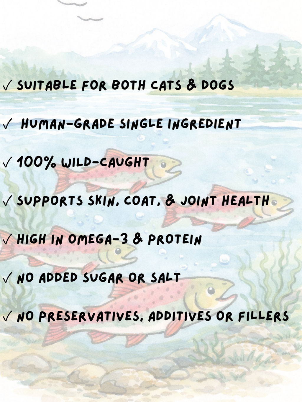 FREEZE DRIED WILD CAUGHT SALMON 50G