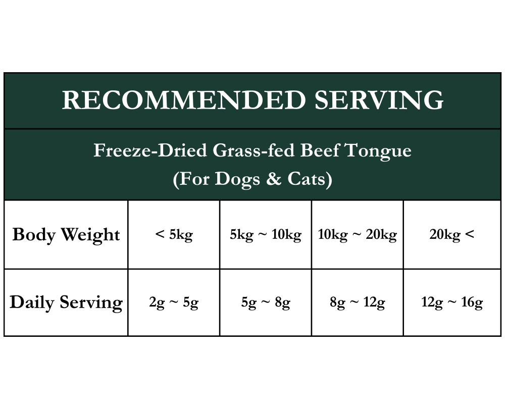 FREEZE DRIED GRASS FED BEEF TONGUE 50G